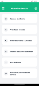 RICHIESTA SERVIZIO - L’utente registrato può effettuare una richiesta di servizio, in base alle tipologie di servizio attive. Le richieste sono personalizzabili in fase di attivazione dell’applicativo.