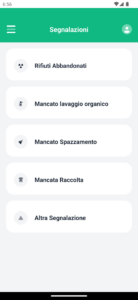 SEGNALAZIONI - L’utente può fare una segnalazione ed inviarla direttamente al Gestore del servizio di igiene urbana. Ogni segnalazione è georeferenziata e può essere corredata da immagini allegate dall’utente.